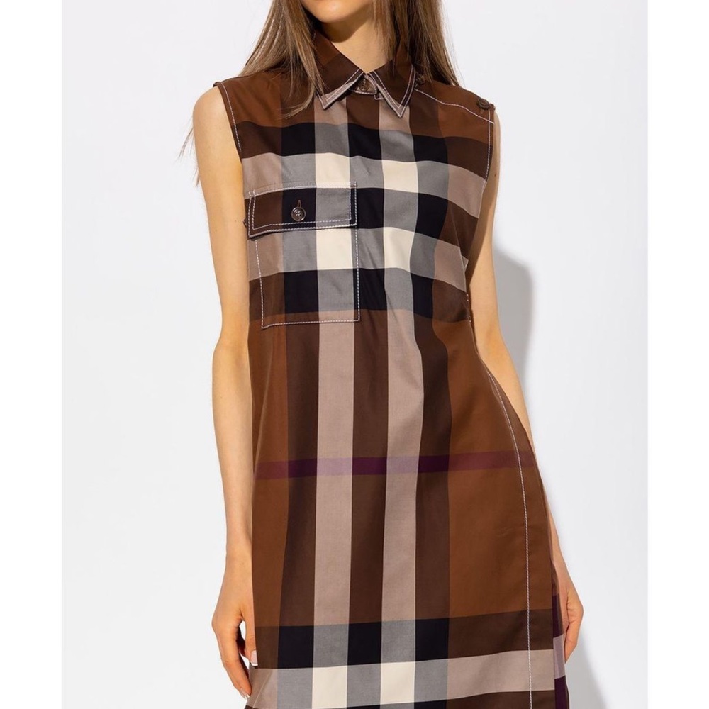 BURBERRY VINTAGE CHECK SLEEVELESS DRESS 858